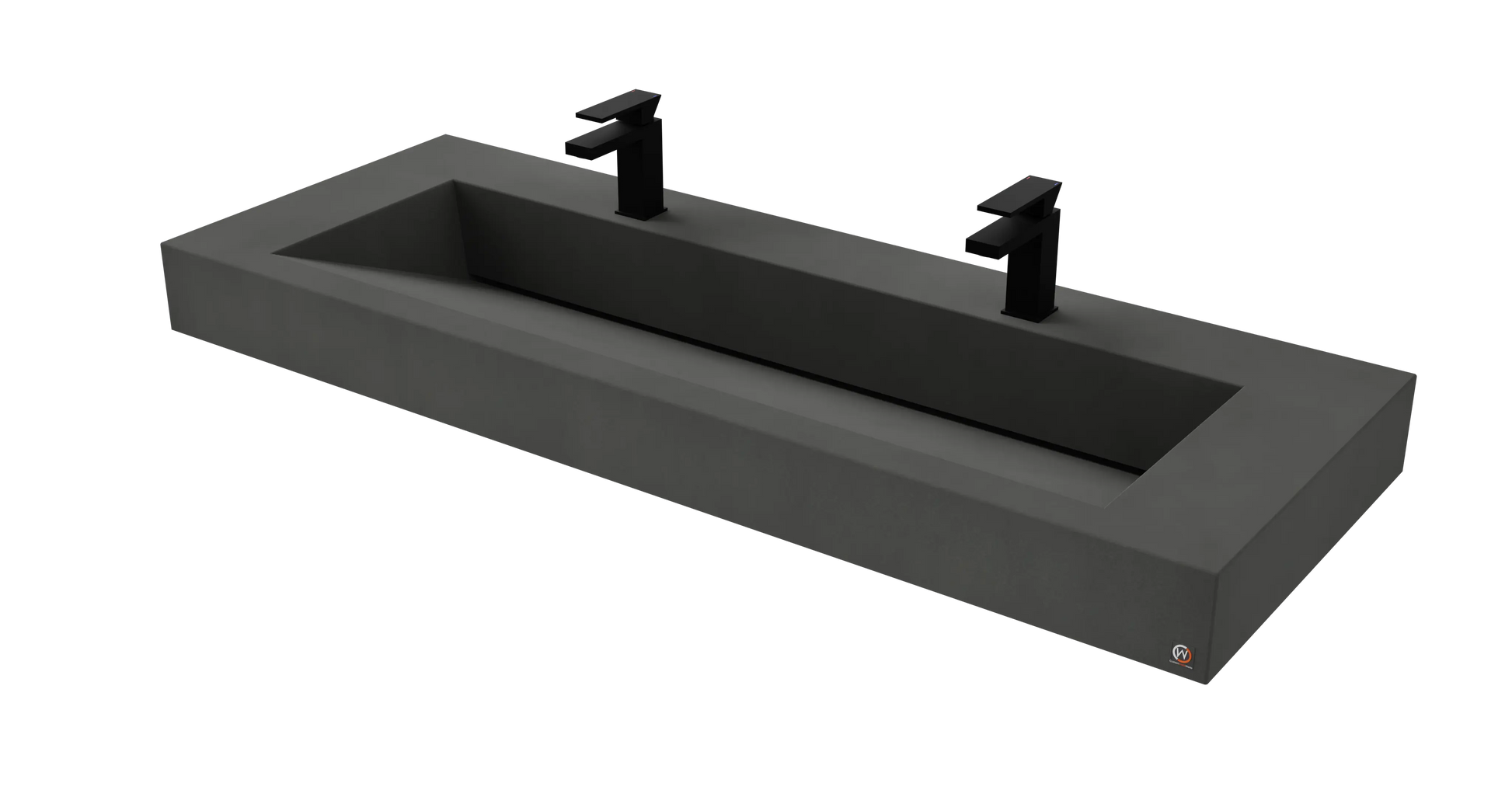 60" Wall Hung With 48" Concrete Ramp Sink CustomCreteWerks