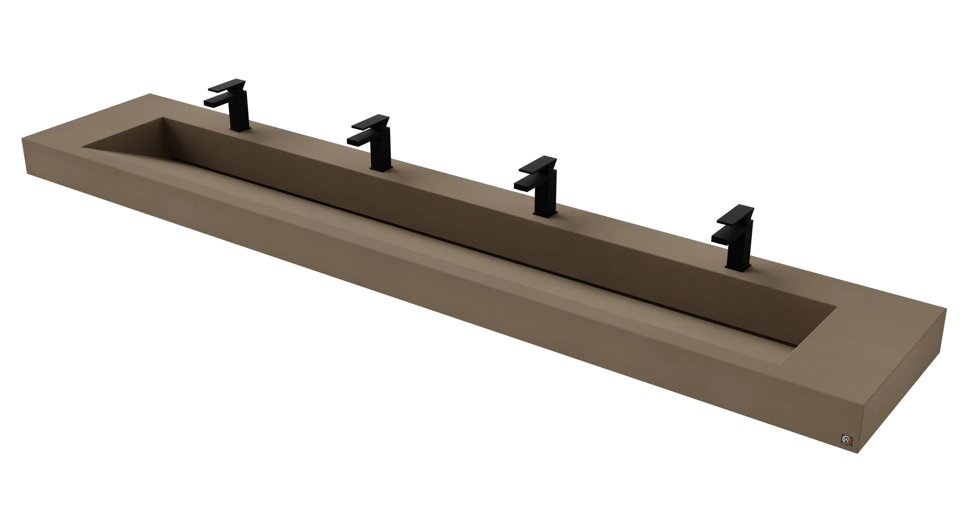 114" Wall Hung With 96" Concrete Ramp Sink CustomCreteWerks