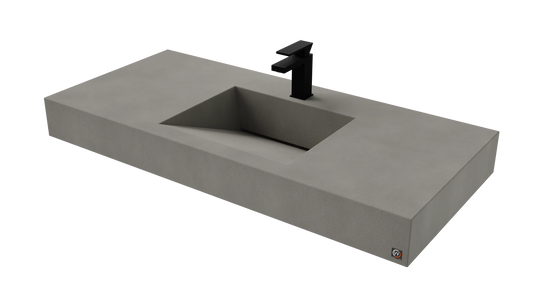 48" Wall Hung Concrete Ramp Sink CustomCreteWerks