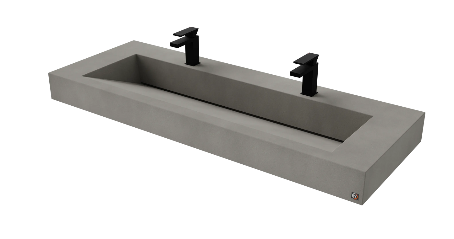 60" Wall Hung With 48" Concrete Ramp Sink CustomCreteWerks