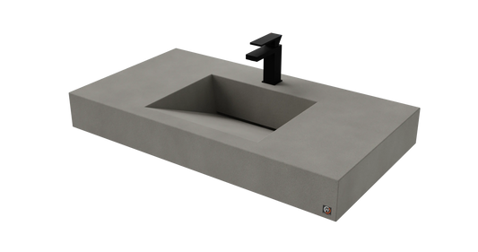 40" Wall Hung Concrete Ramp Sink CustomCreteWerks