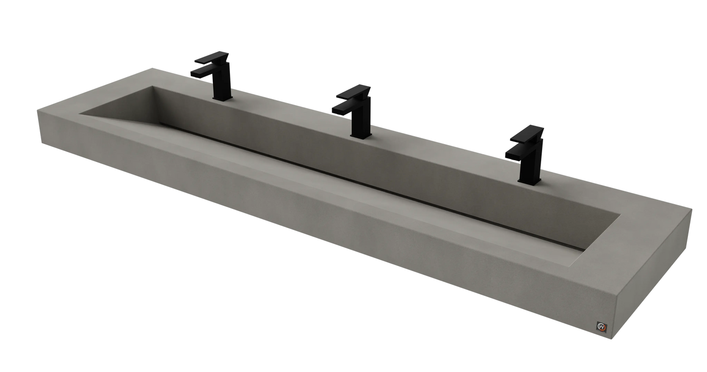 84" Wall Hung With 72" Concrete Ramp Sink CustomCreteWerks