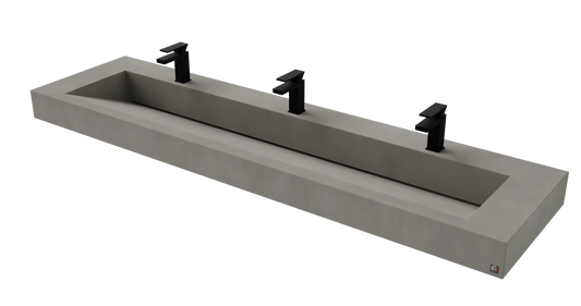 84" Wall Hung With 72" Concrete Ramp Sink CustomCreteWerks