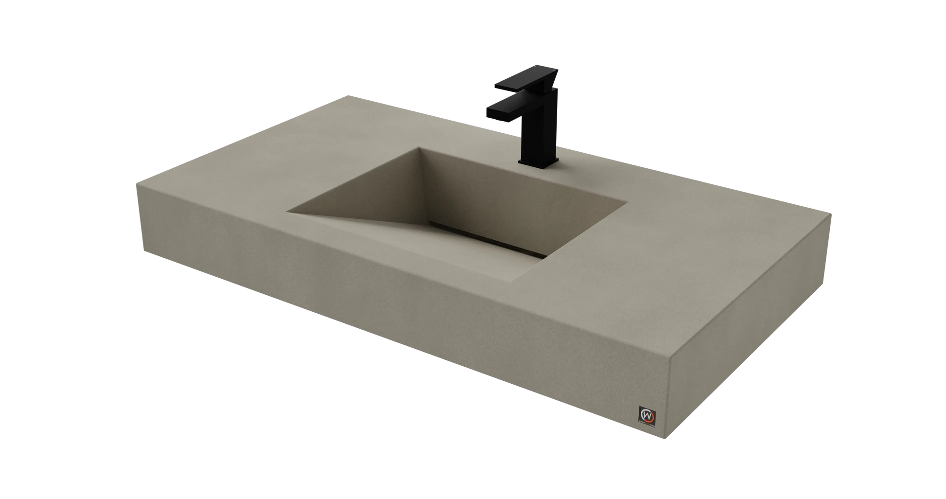 40" Wall Hung Concrete Ramp Sink CustomCreteWerks