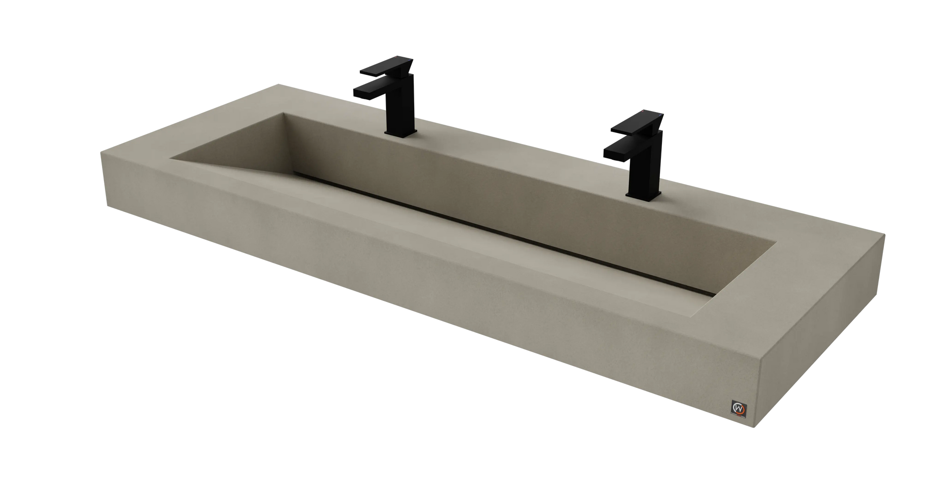 60" Wall Hung With 48" Concrete Ramp Sink CustomCreteWerks