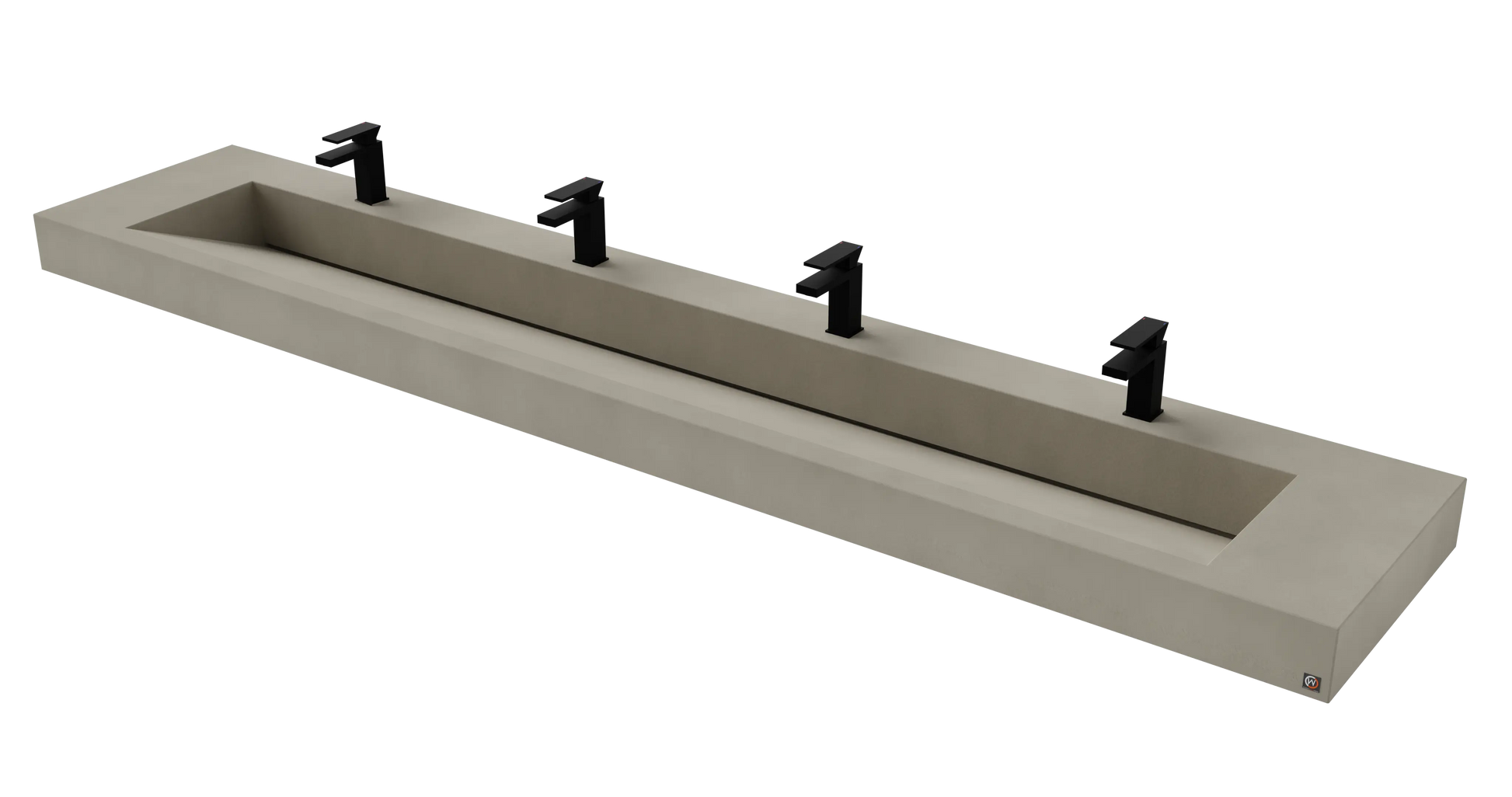 114" Wall Hung With 96" Concrete Ramp Sink CustomCreteWerks