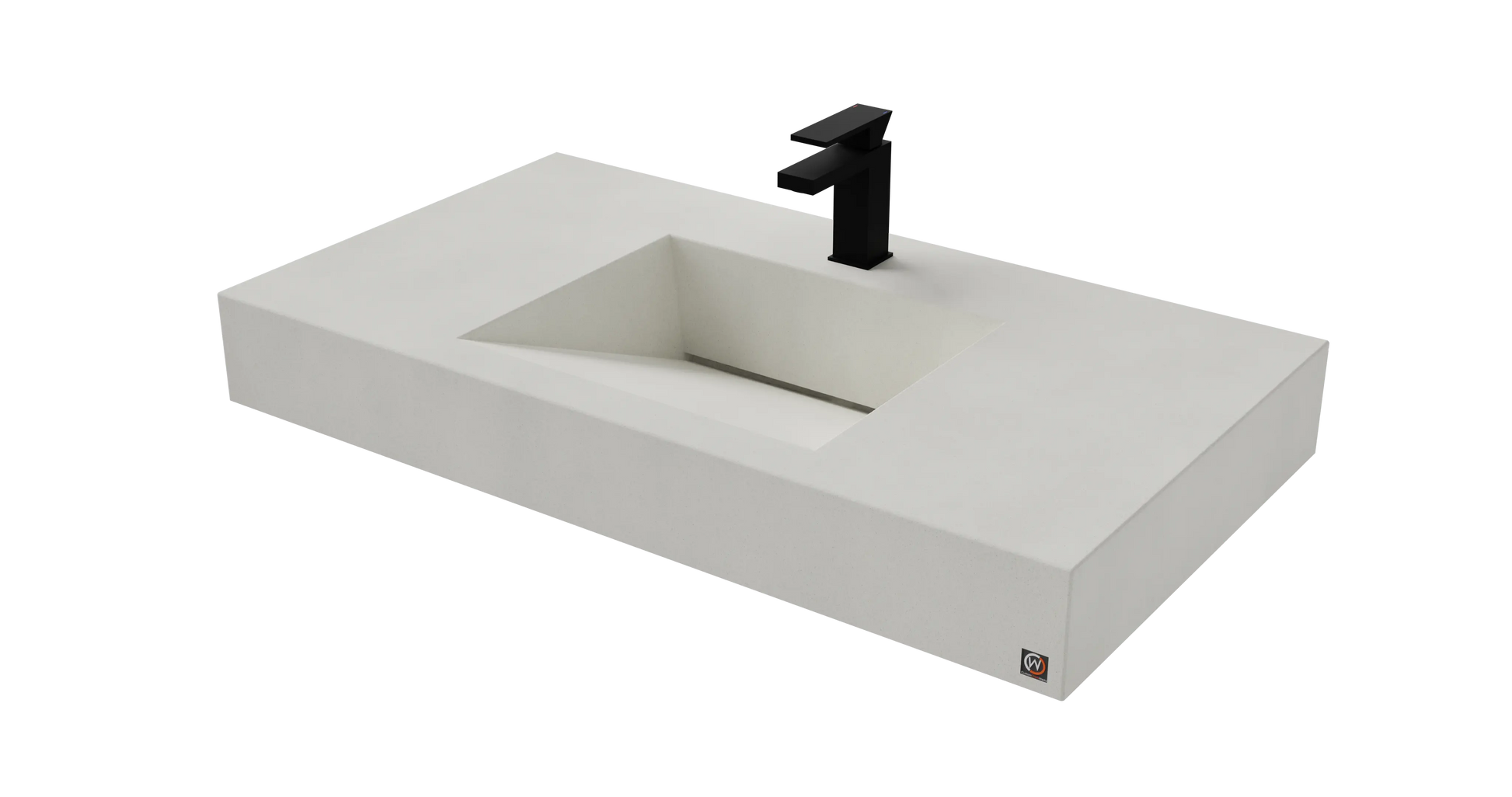 40" Wall Hung Concrete Ramp Sink CustomCreteWerks