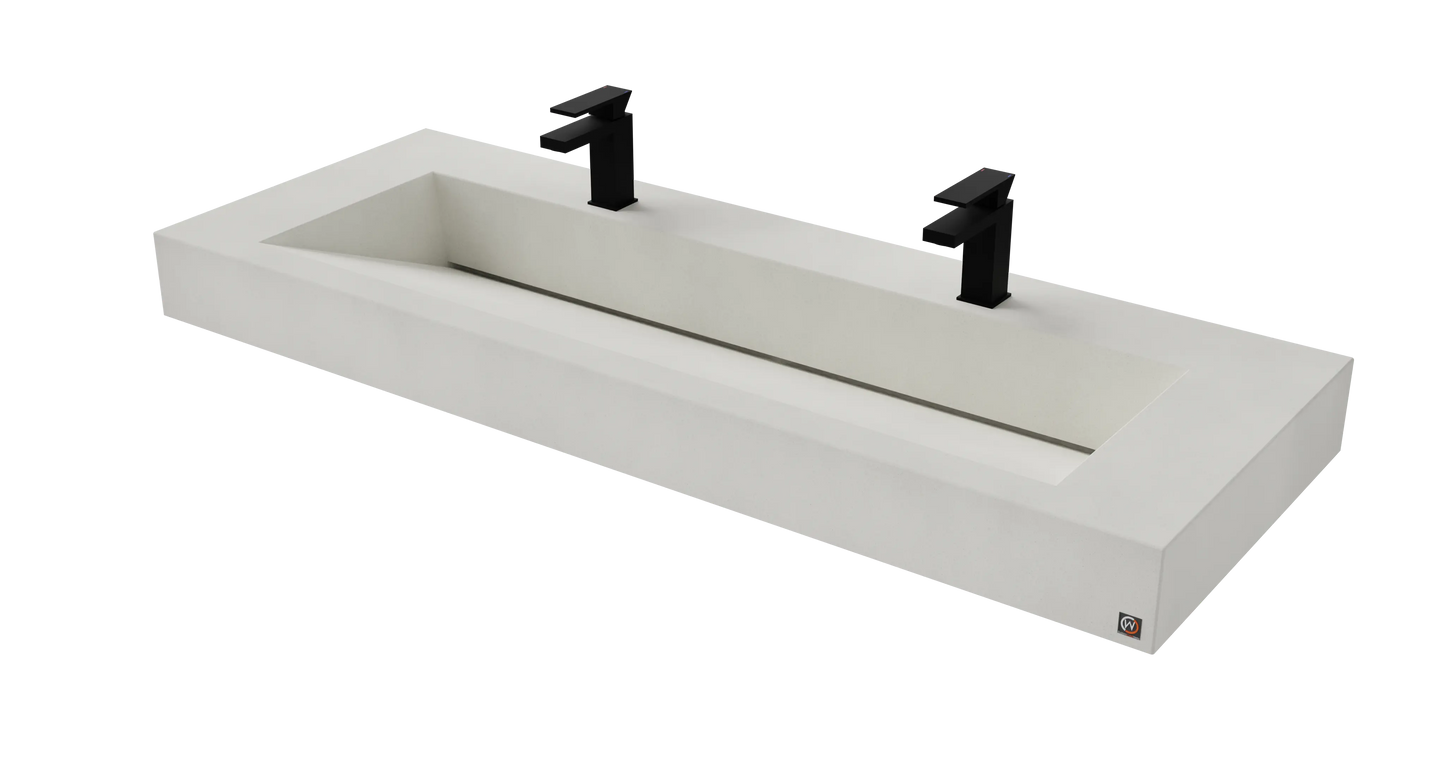 60" Wall Hung With 48" Concrete Ramp Sink CustomCreteWerks