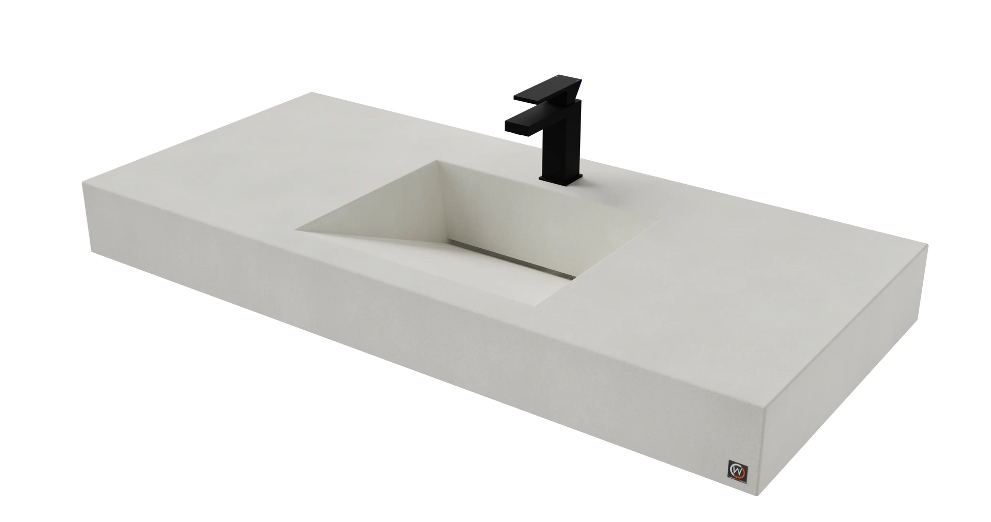48" Wall Hung Concrete Ramp Sink CustomCreteWerks