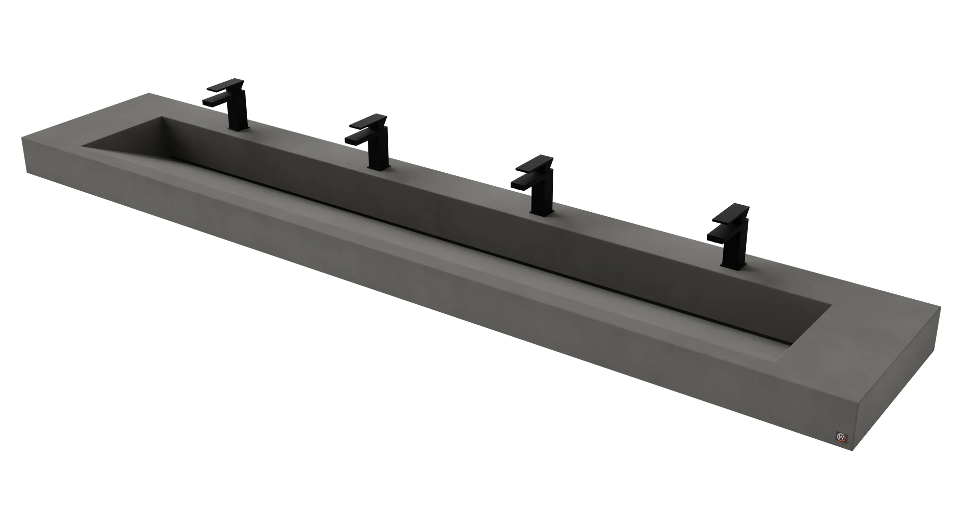 114" Wall Hung With 96" Concrete Ramp Sink CustomCreteWerks