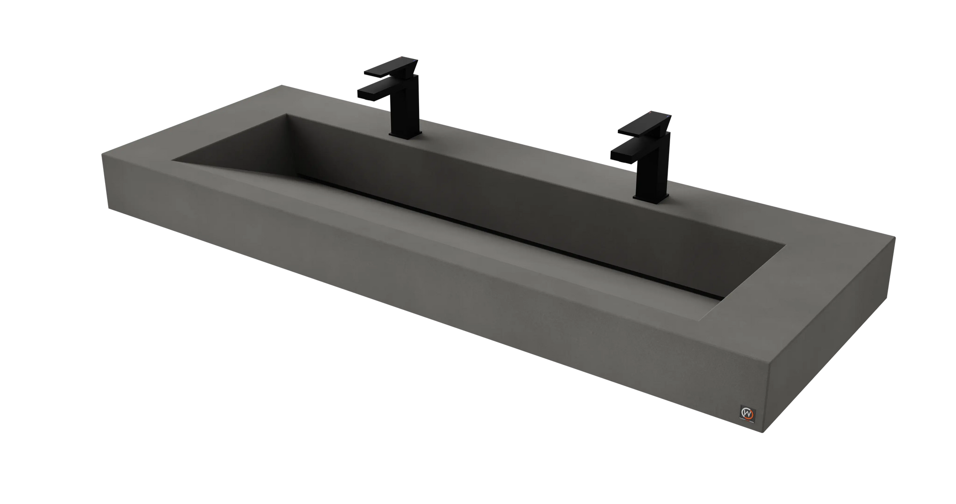 60" Wall Hung With 48" Concrete Ramp Sink CustomCreteWerks