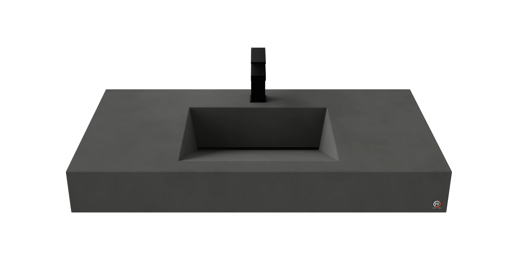 40" Wall Hung Concrete Ramp Sink CustomCreteWerks