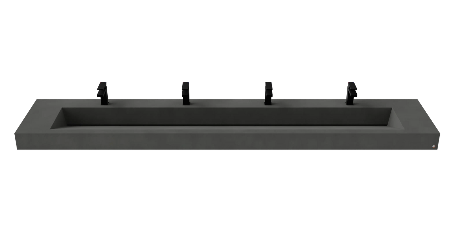 114" Wall Hung With 96" Concrete Ramp Sink CustomCreteWerks
