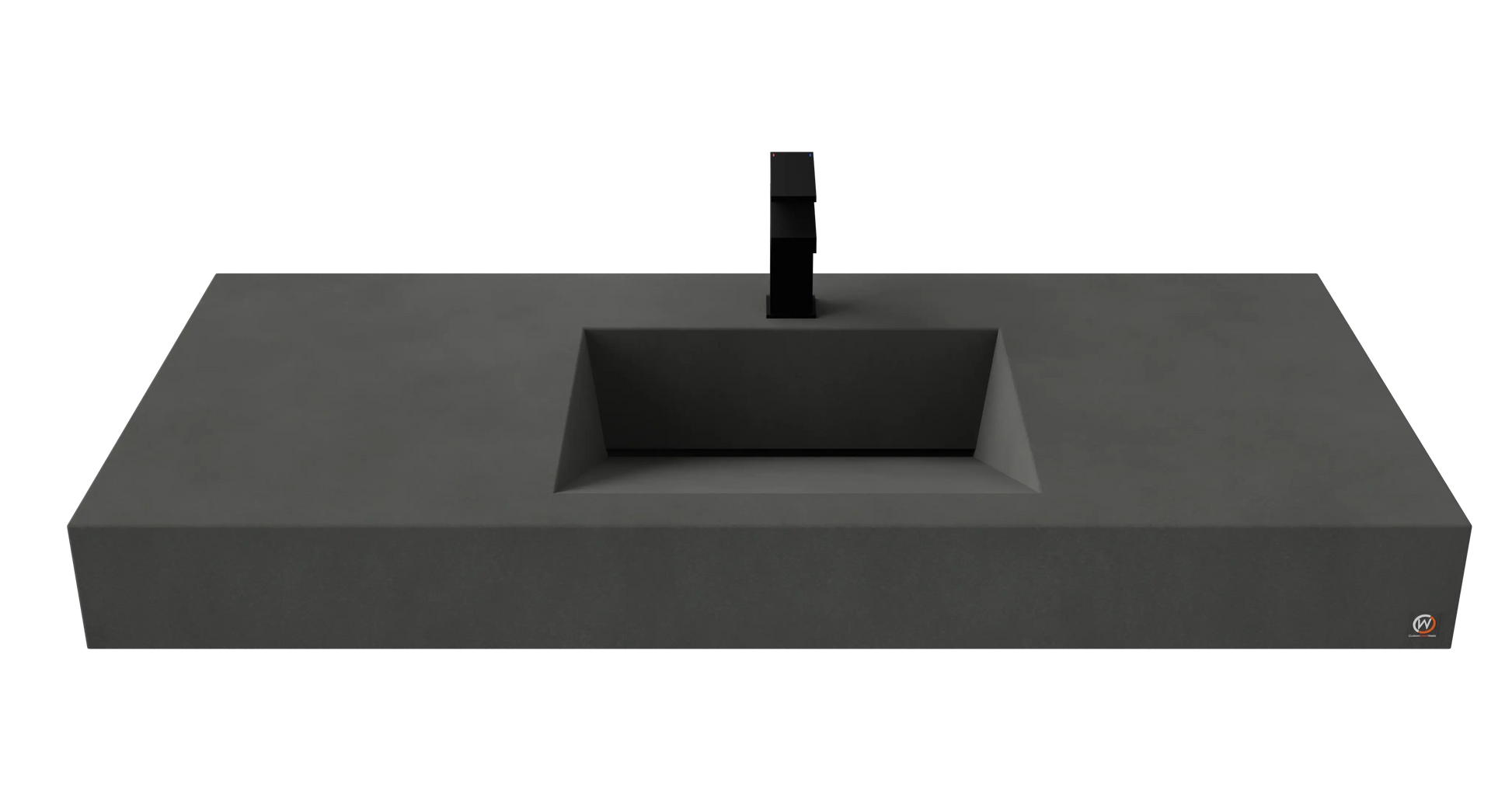 48" Wall Hung Concrete Ramp Sink CustomCreteWerks