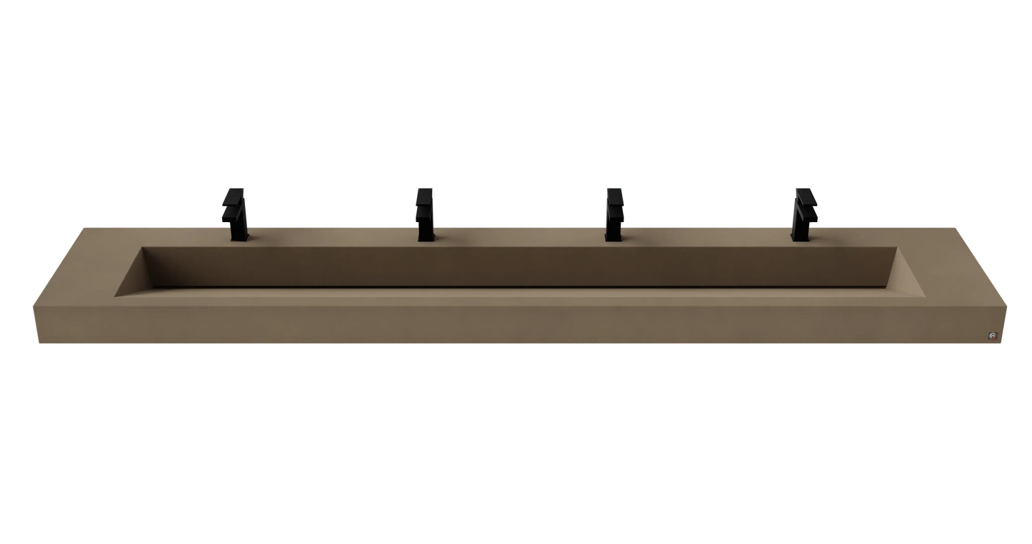 114" Wall Hung With 96" Concrete Ramp Sink CustomCreteWerks