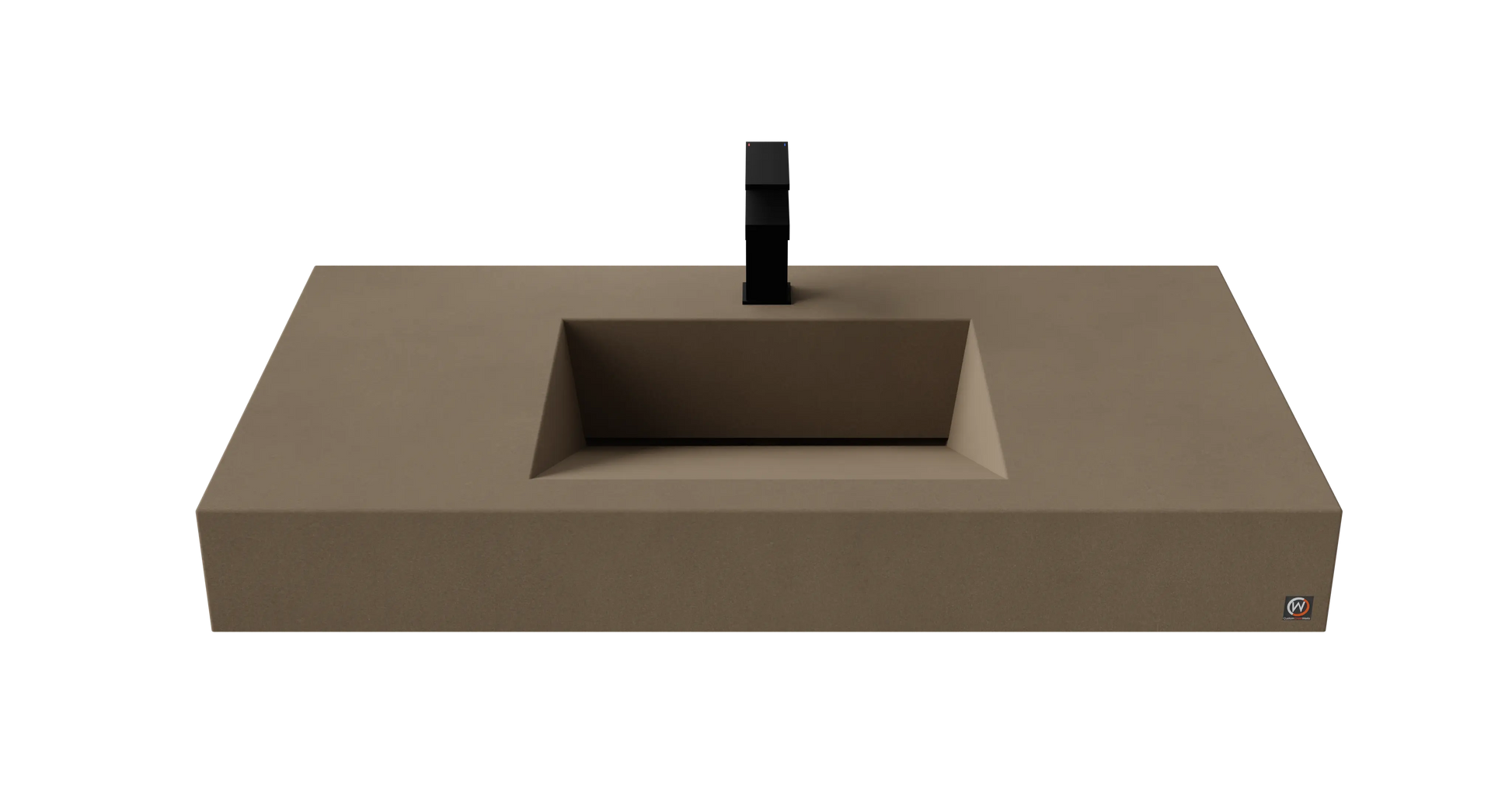 40" Wall Hung Concrete Ramp Sink CustomCreteWerks