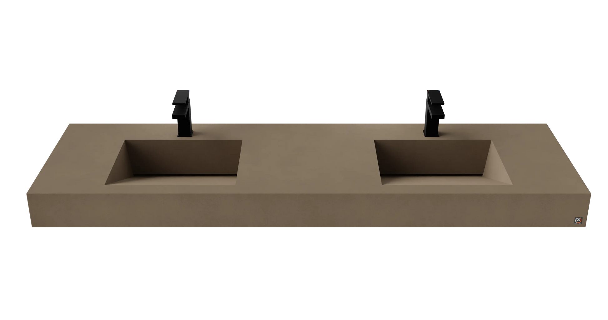 72" Wall Hung With 2 x 17" Concrete Ramp Sinks CustomCreteWerks