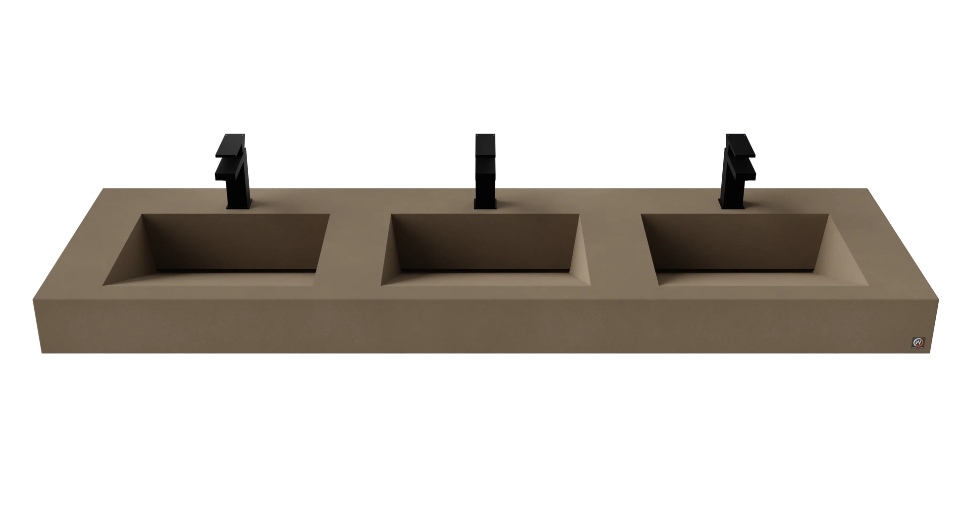 72" Wall Hung With 3 x 17" Concrete Ramp Sinks CustomCreteWerks