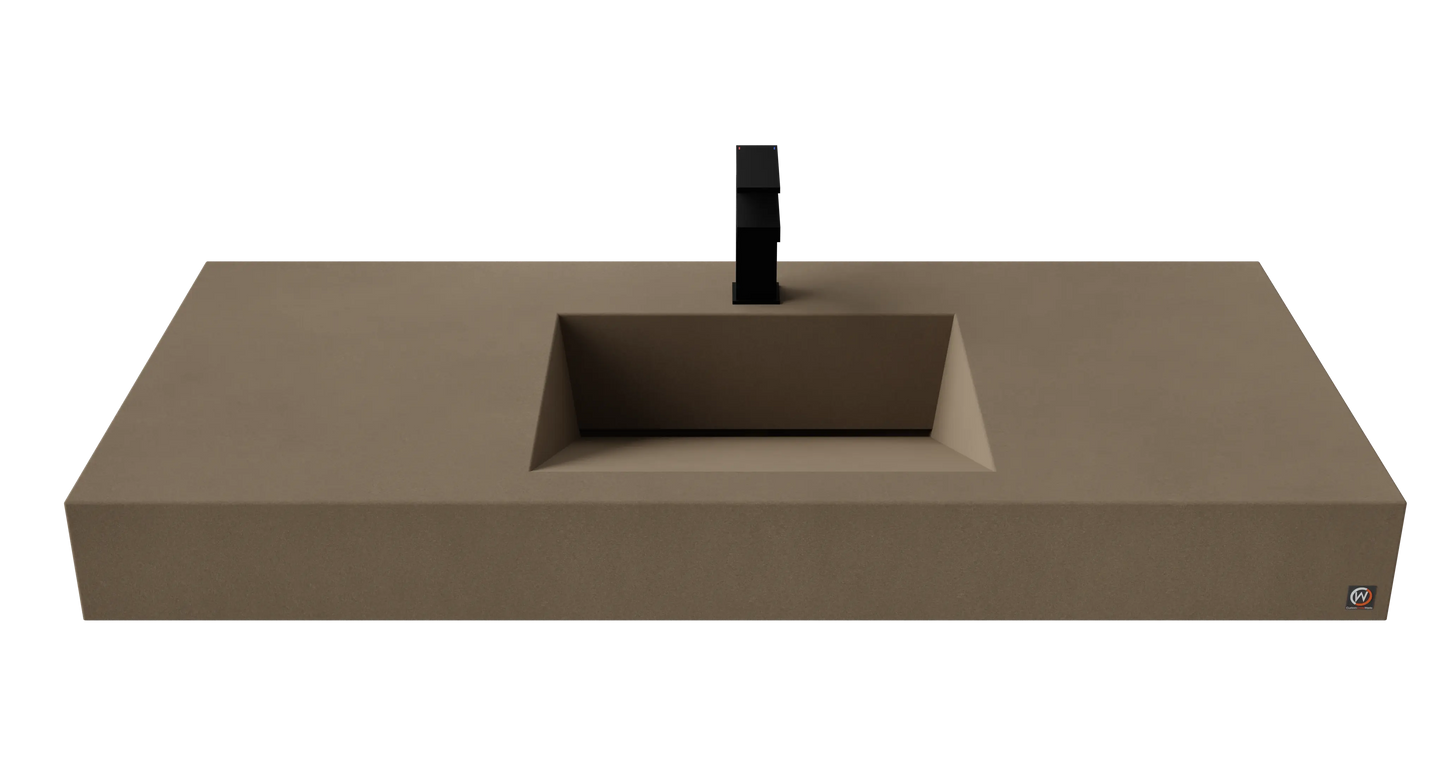 48" Wall Hung Concrete Ramp Sink CustomCreteWerks