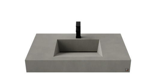 36" Wall Hung Concrete Ramp Sink CustomCreteWerks