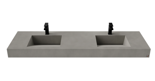 72" Wall Hung With 2 x 17" Concrete Ramp Sinks CustomCreteWerks