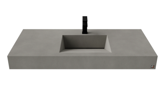 48" Wall Hung Concrete Ramp Sink CustomCreteWerks
