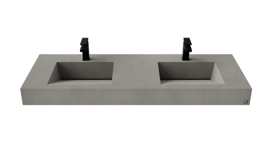 60" Wall Hung With 2 x 17" Concrete Ramp Sinks CustomCreteWerks