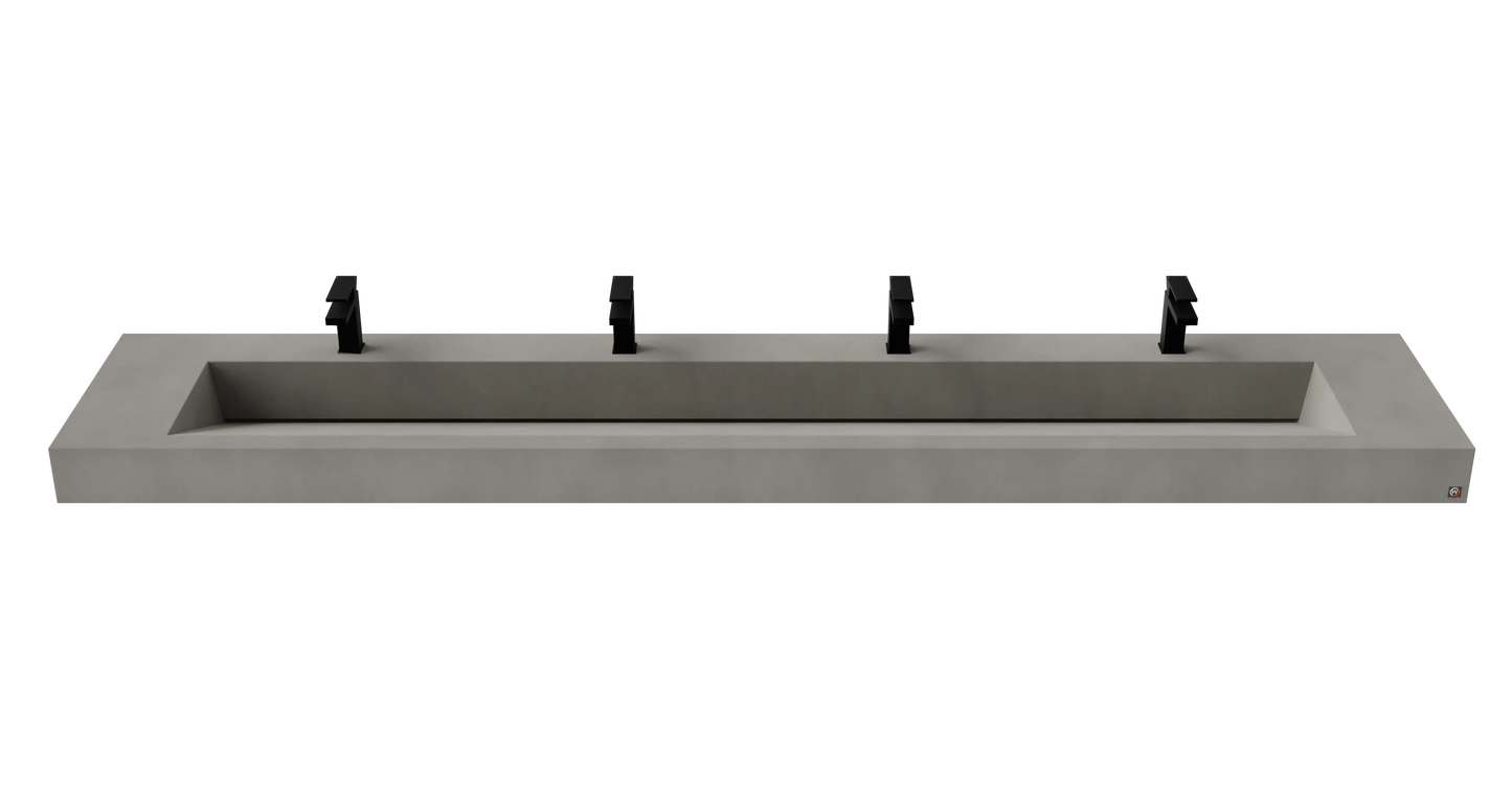 114" Wall Hung With 96" Concrete Ramp Sink CustomCreteWerks