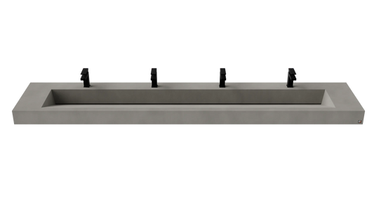 114" Wall Hung With 96" Concrete Ramp Sink CustomCreteWerks