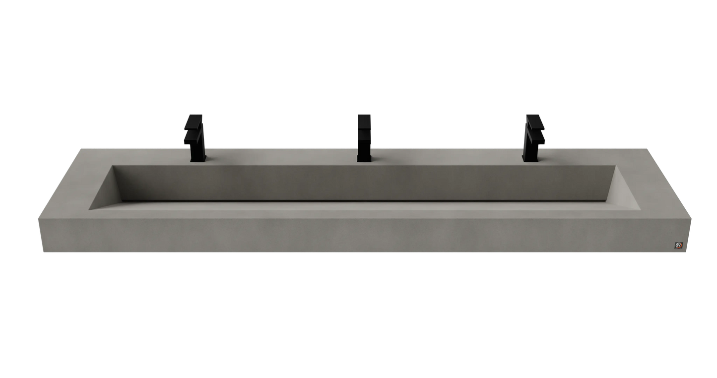 84" Wall Hung With 72" Concrete Ramp Sink CustomCreteWerks