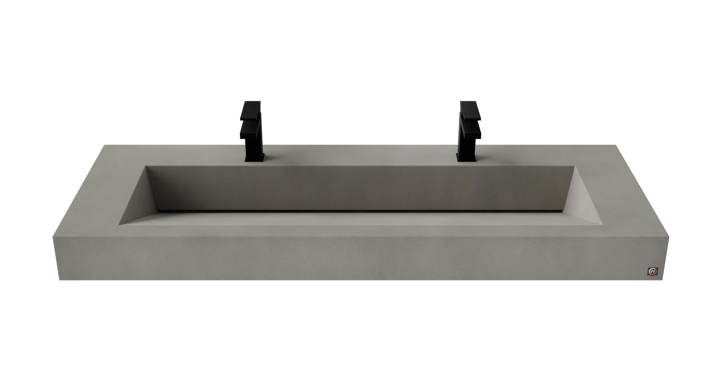 60" Wall Hung With 48" Concrete Ramp Sink CustomCreteWerks