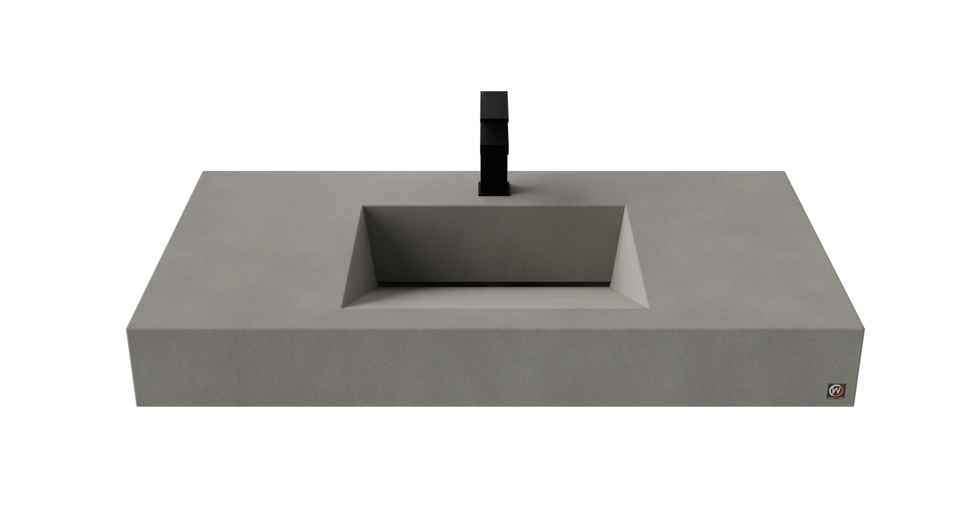40" Wall Hung Concrete Ramp Sink CustomCreteWerks