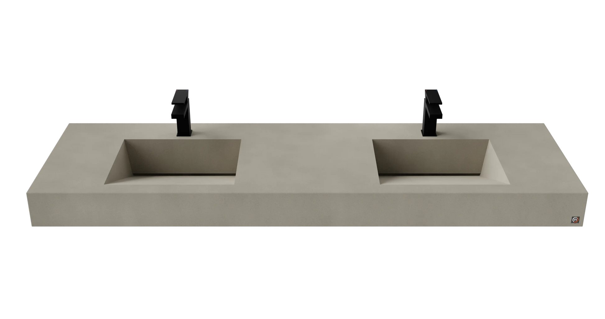 72" Wall Hung With 2 x 17" Concrete Ramp Sinks CustomCreteWerks