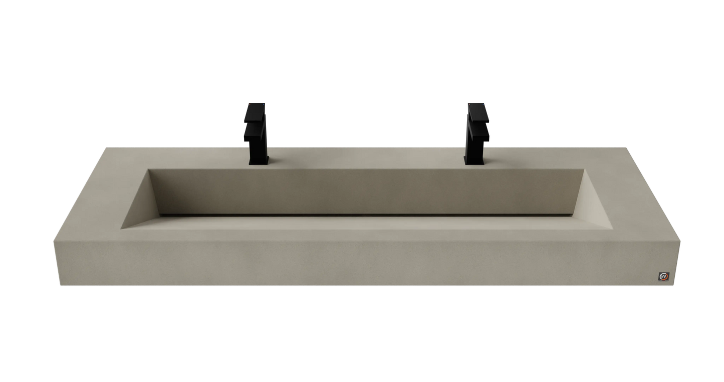 60" Wall Hung With 48" Concrete Ramp Sink CustomCreteWerks