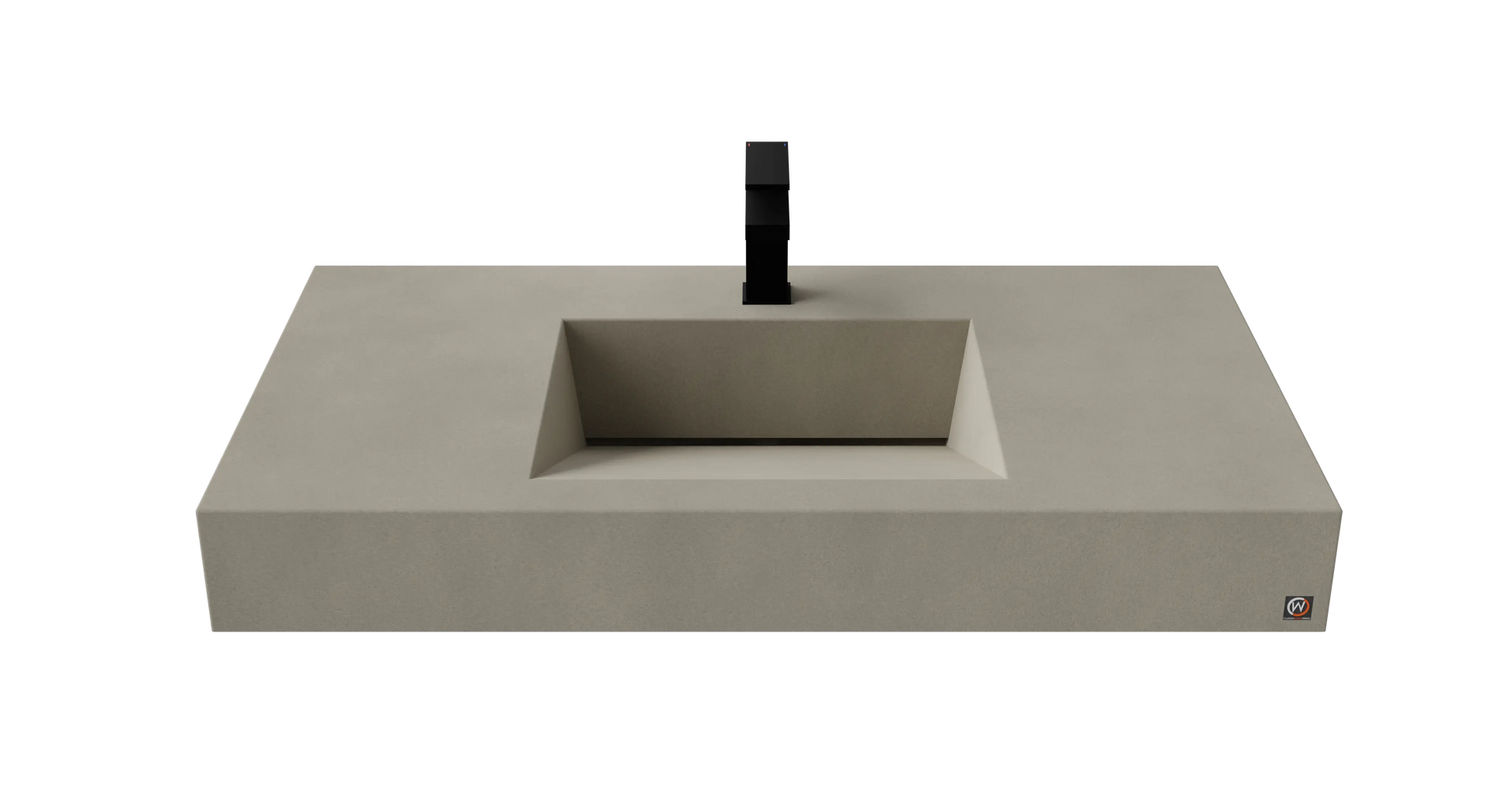40" Wall Hung Concrete Ramp Sink CustomCreteWerks