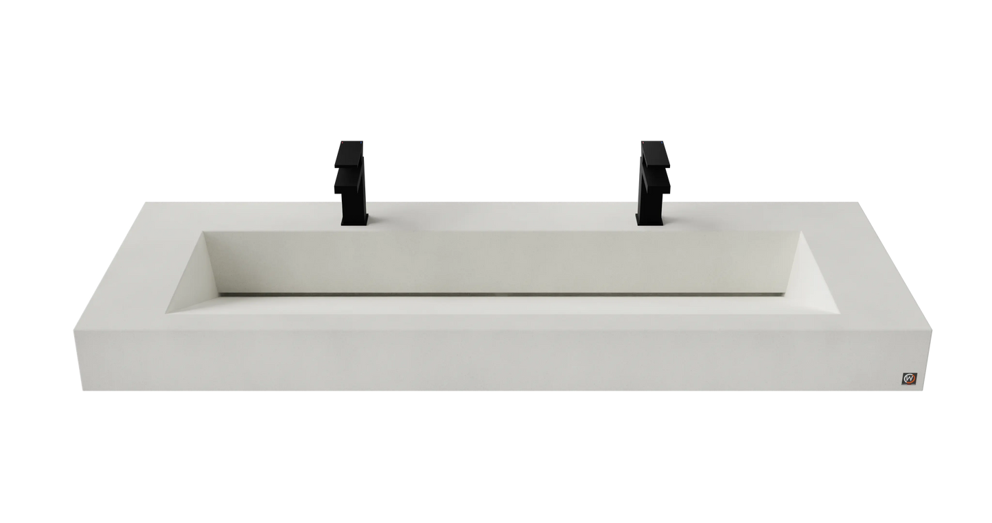 60" Wall Hung With 48" Concrete Ramp Sink CustomCreteWerks