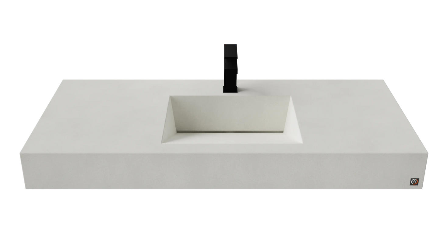48" Wall Hung Concrete Ramp Sink CustomCreteWerks