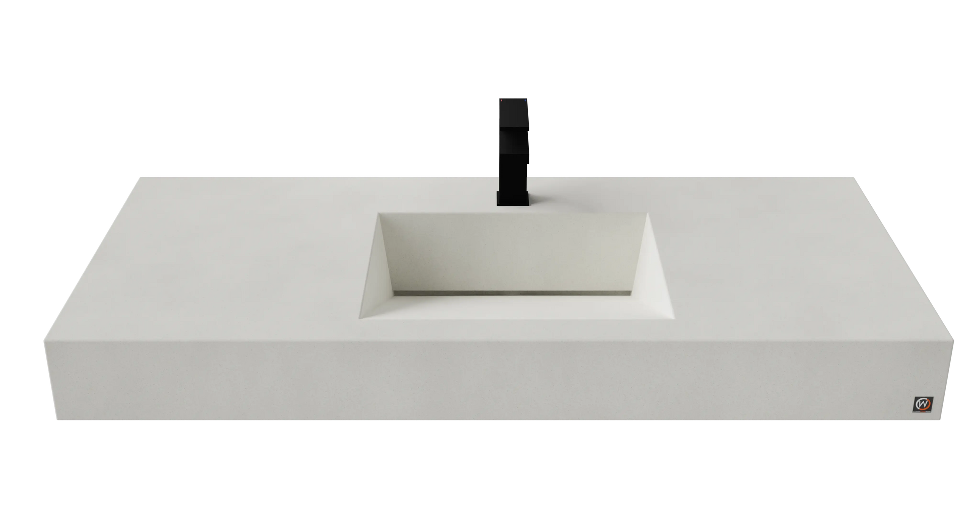48" Wall Hung Concrete Ramp Sink CustomCreteWerks