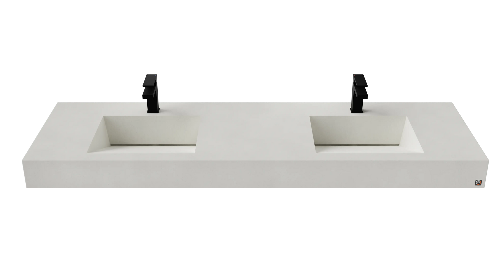 72" Wall Hung With 2 x 17" Concrete Ramp Sinks CustomCreteWerks