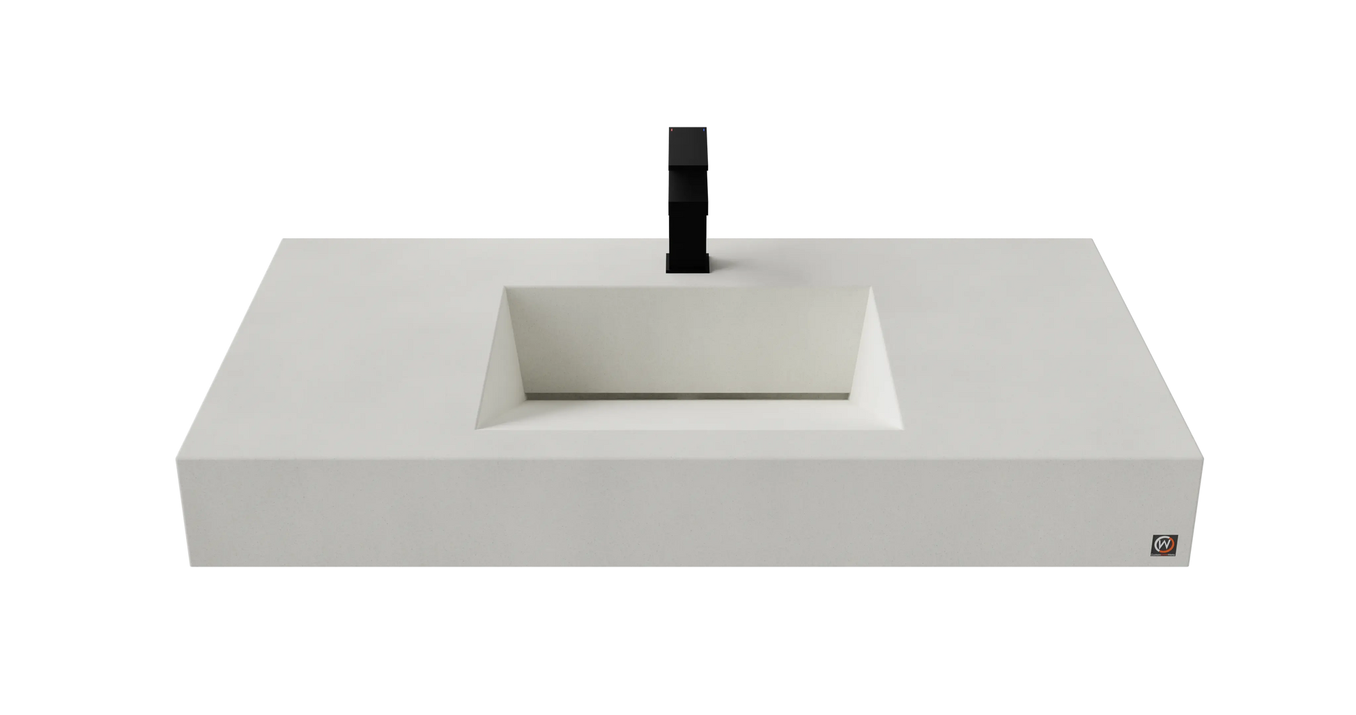 40" Wall Hung Concrete Ramp Sink CustomCreteWerks