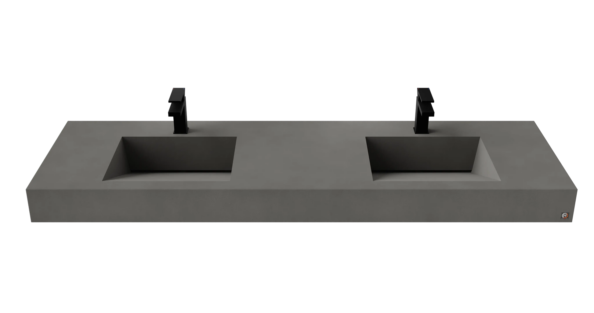 72" Wall Hung With 2 x 17" Concrete Ramp Sinks CustomCreteWerks