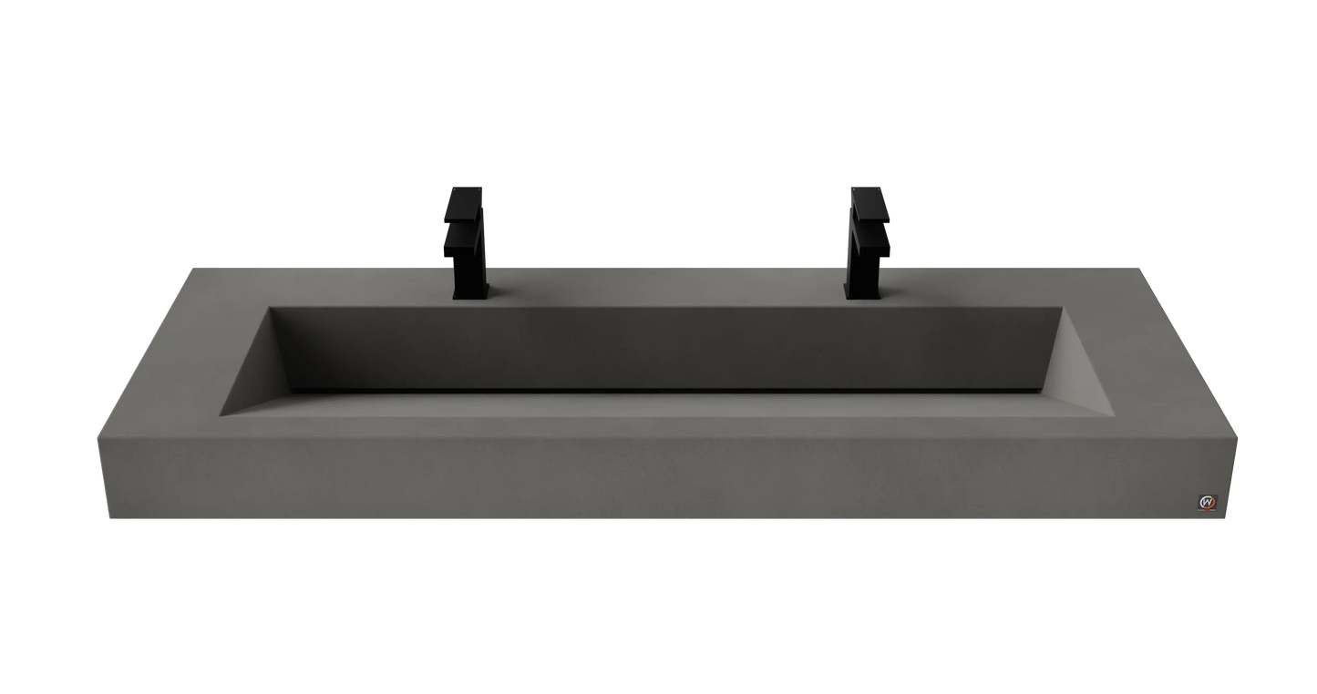60" Wall Hung With 48" Concrete Ramp Sink CustomCreteWerks