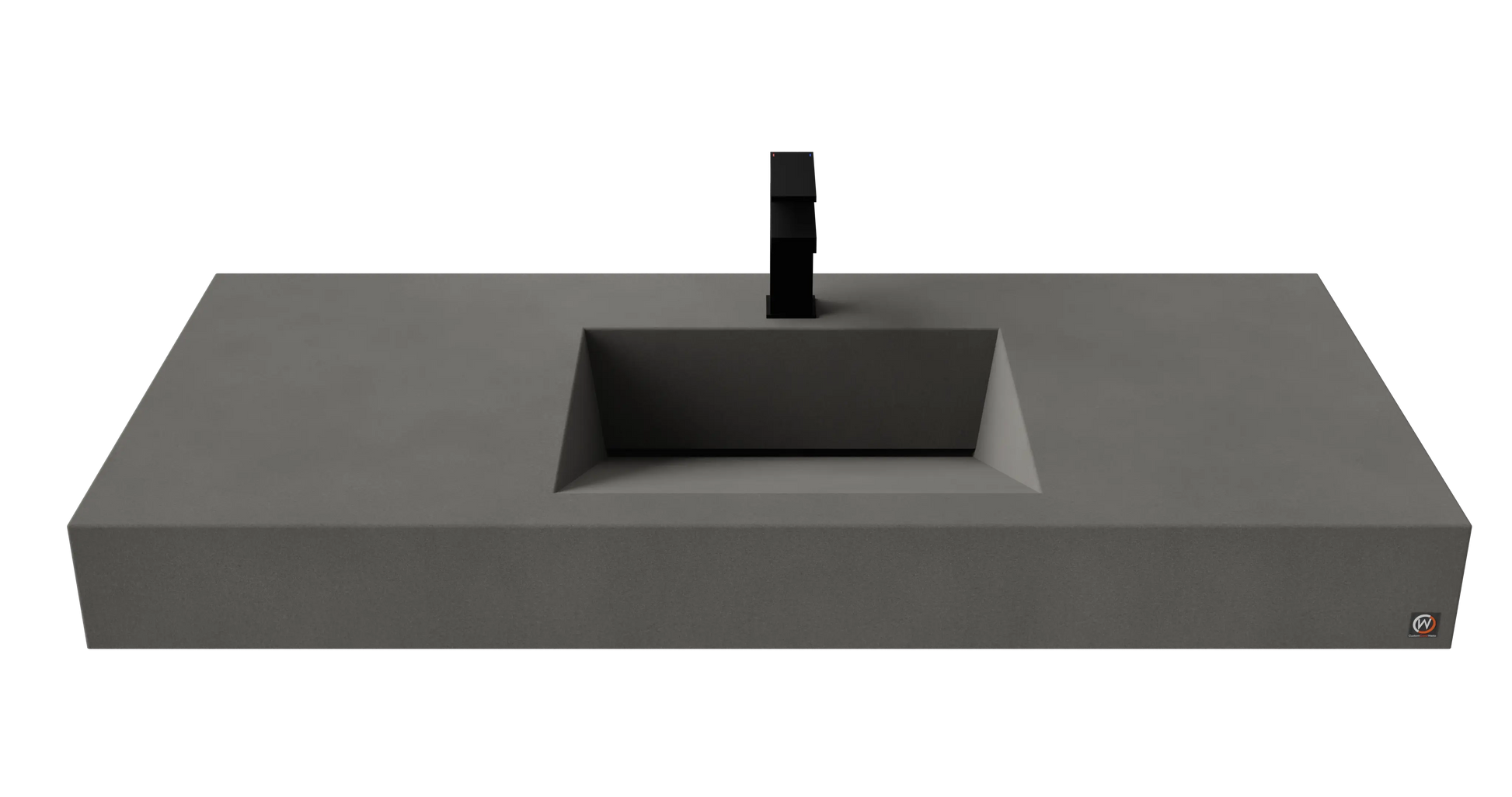 48" Wall Hung Concrete Ramp Sink CustomCreteWerks