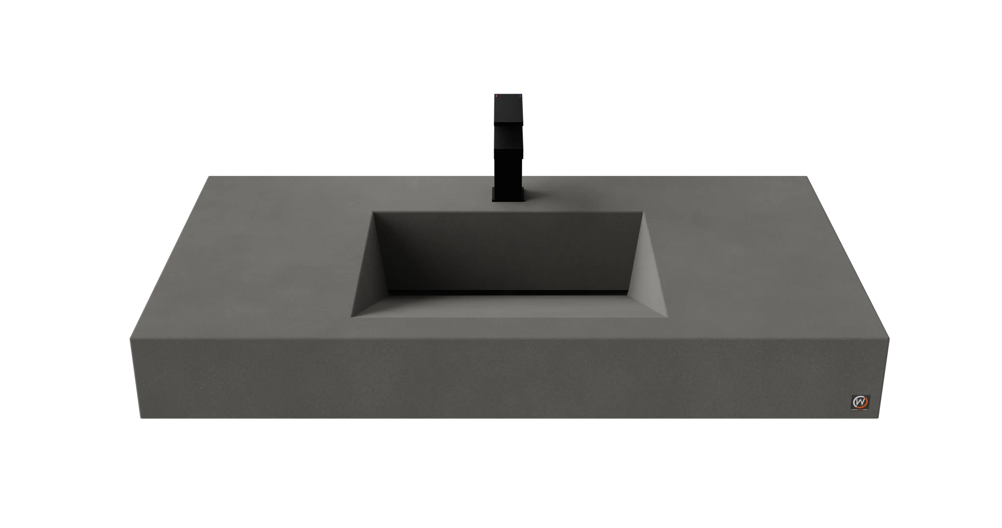 40" Wall Hung Concrete Ramp Sink CustomCreteWerks