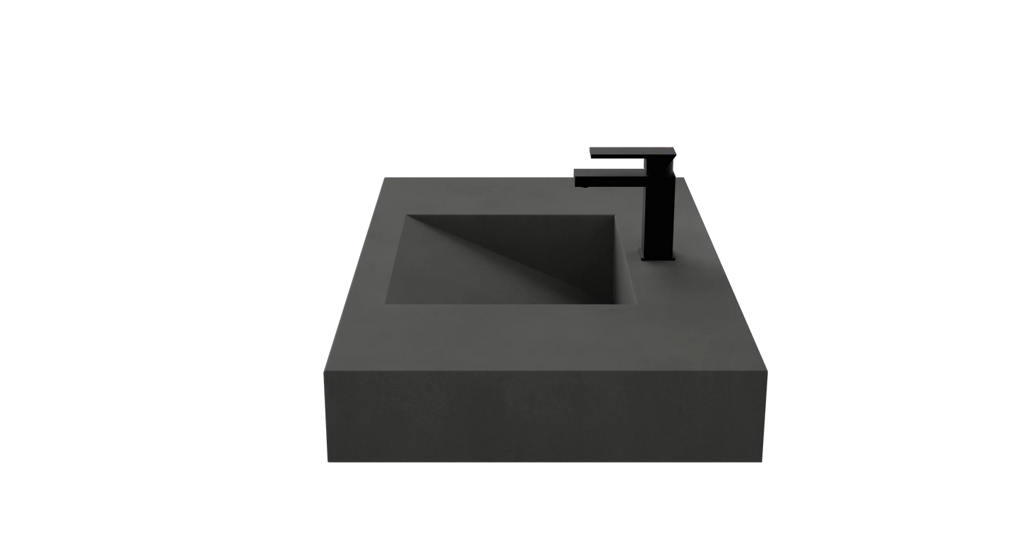 36" Wall Hung Concrete Ramp Sink CustomCreteWerks