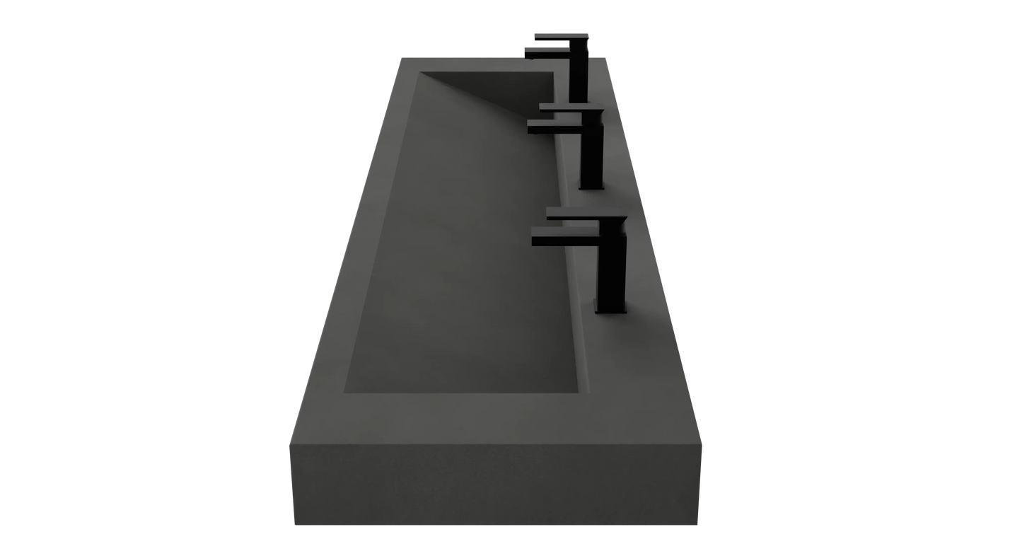 84" Wall Hung With 72" Concrete Ramp Sink CustomCreteWerks