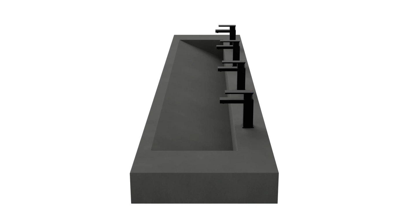 114" Wall Hung With 96" Concrete Ramp Sink CustomCreteWerks