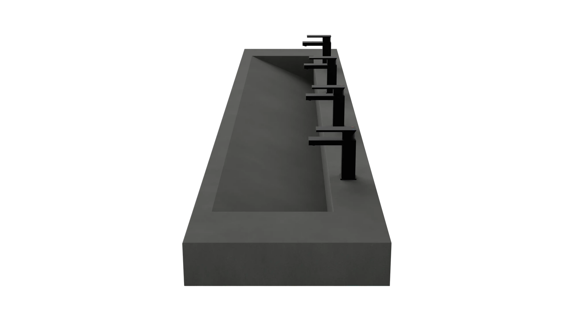 114" Wall Hung With 96" Concrete Ramp Sink CustomCreteWerks