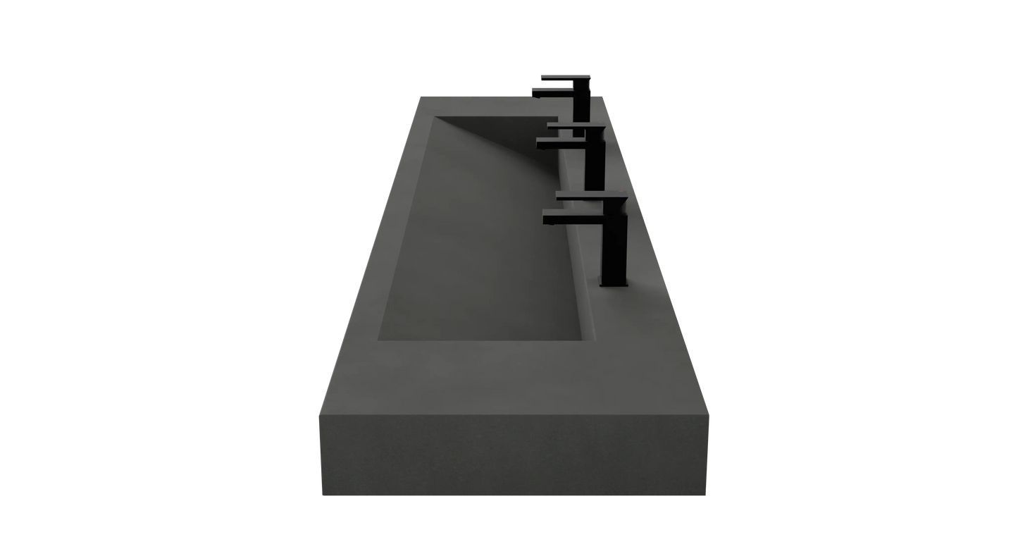 96" Wall Hung With 72" Concrete Ramp Sink CustomCreteWerks