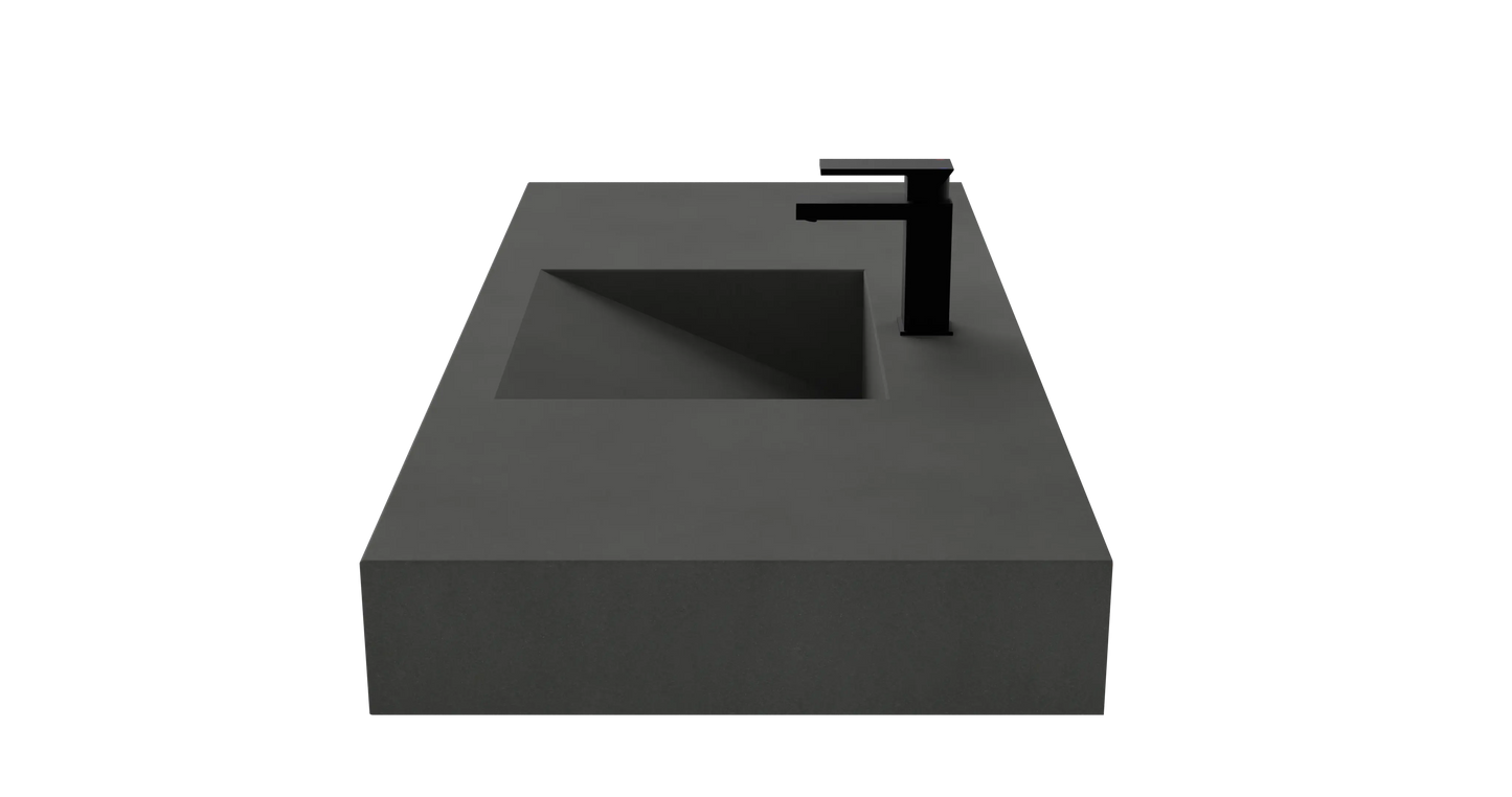 48" Wall Hung Concrete Ramp Sink CustomCreteWerks